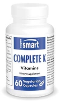 Complete K - Dosaggio elevato - Vitamina K1 e vitamina K2 - 60 caps. vegetariane - Supersmart