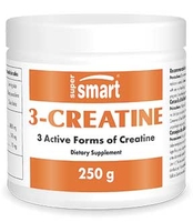 Polvere 3-Creatine - 3 forme di creatina - Migliora le prestazioni fisiche - 250 g - Supersmart