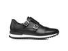 Adone - Running doppia fibbia pelle chicco di riso nero
