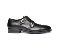 Alberto - Doppia fibbia Uomo Vitello Nero