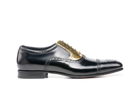 Andrea - Francesina Uomo Pelle lucido nero laminato oro