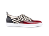 Danilo - Sneakers oxford cavallino zebrato bianco abrasivato rosso