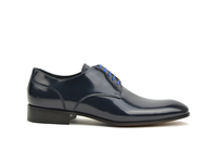 Frank - Derby uomo pelle blu abrasivato