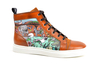 Gianmarco - Sneaker alta pelle dipinta terra