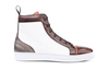 Gianmarco - Sneakers alta in pellame decolorato multicolore vitello bianco