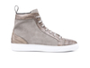 Gianmarco - Sneakers alta in pellame decolorato scamosciato grigio