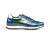 Italo - Running bassa pelle abrasivata blu verde