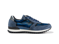 Italo - Running bassa pelle abrasivata scamosciata blu