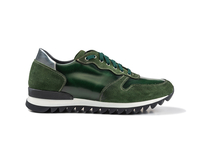 Italo - Running bassa pelle abrasivata scamosciata verde