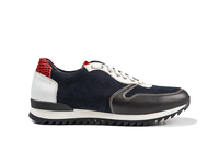 Italo - Running bassa pelle multicolore vitello,  scamosciato,  stampa coccodrillo