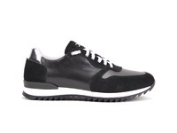 Italo - Running bassa pelle vitello scamosciata nera