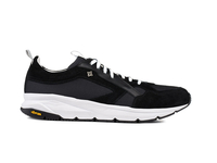 Mercurio - Running bassa pelle scamosciata nera suola Vibram