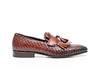 Nerone - Mocassino con Frangia Intrecciato Crust Marrone
