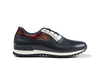 Nerva - Running bassa pellame abrasivato rosso vitello blu scuro
