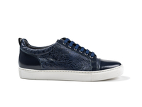 Pietro - Sneakers basse stampa damasco blu