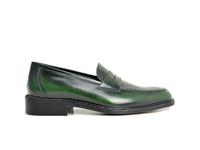 Uliassi - Mocassino con fascetta verde abrasivato