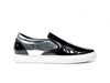 Valentino - Sneakers mocassino lucido laminato argento nero
