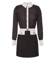 ABITO CHEMISIER MICRO BORCHIE NERO BURRO ELISABETTA FRANCHI