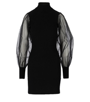 ABITO DOLCEVITA CON MANICHE IN TULLE NERO TWINSET