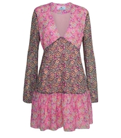 ABITO FLOWER GARDEN CHIFFON ROSA NERO CHIARA FERRAGNI