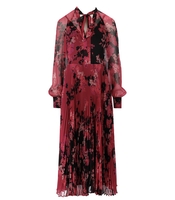 ABITO LUNGO AUTUMN FLOWERS FUCSIA NERO TWINSET