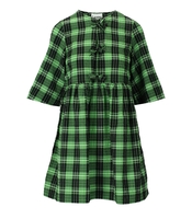 ABITO MINI IN SEERSUCKER A QUADRI VERDE GANNI
