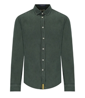 B-D BAGGIES BRAD MILITARY GREEN LINEN SHIRT
