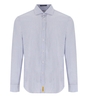 B-D BAGGIES BRAD WHITE BLUE MICRO-STRIPES SHIRT