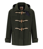BARACUTA DOUBLE WOOL SHORT DUFFLE GREEN MONTGOMERY JACKET