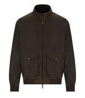 BARACUTA G9 WAXED POCKET MILITARY GREEN BOMBER JACKET