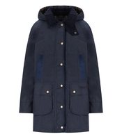 BARBOUR BOWER WAX NAVY BLUE HOODED JACKET