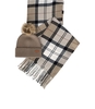 BARBOUR DOVER/HAILES TARTAN BEIGE MÜTZE+SCHAL SET
