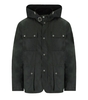 BARBOUR INTERNATIONAL AUTO WAX SAGE GREEN HOODED JACKET
