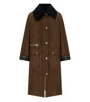 BARBOUR TOWNFIELD WAX BRAUNE LANGE JACKE