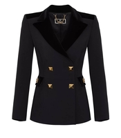 BLAZER DOPPIOPETTO NERO CON BORCHIE ELISABETTA FRANCHI