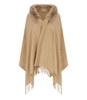 BLUGIRL BEIGE SCHAL MIT KUNSTPELZKRAGEN