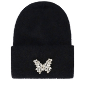 BLUGIRL SCHWARZE MÜTZE MIT BROSCHE