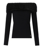 BLUGIRL SCHWARZER PULLOVER MIT BARDOT AUSSCHNITT