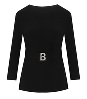 BLUGIRL SCHWARZER PULLOVER MIT GÜRTEL