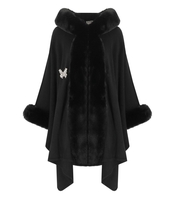 BLUGIRL SCHWARZES CAPE MIT BROSCHE