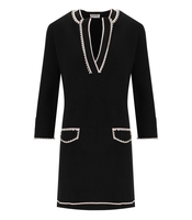 BLUGIRL SCHWARZES STRICKKLEID MIT STRASSSTEINEN