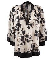 BLUSA FIORI ECRÙ NERO ACCESS FASHION