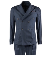 BOB BLAU BEIGE NADELSTREIFEN ANZUG