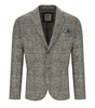 BOB DOVER CHECK BEIGE LIGHT BLUE SINGLE-BREASTED JACKET