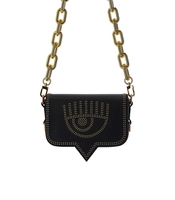 BORSA A TRACOLLA EYELIKE PICCOLA NERO ORO CHIARA FERRAGNI