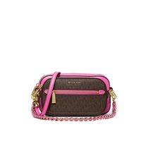 BORSA A TRACOLLA JET SET MONOGRAM FUCSIA MARRONE MICHAEL KORS