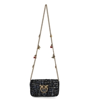 BORSA A TRACOLLA LOVE POCKET CHEVRON BLU NAVY PINKO