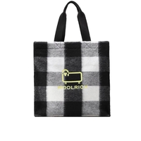 BORSA SHOPPING BUFFALO CHECK BIANCO NERO WOOLRICH