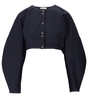 CAMICIA CROP IN CREPE BLU GANNI
