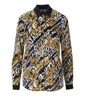 CAMICIA LOGO BRUSH COUTURE NERA VERSACE JEANS COUTURE
